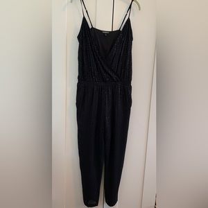 Express Black Sequined Jumpsuit Sz 6